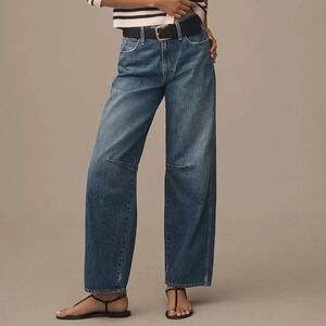 NWOT AMO Sandra Baggy Jeans Sz 25 (Meas 28) Barrel Wide Leg Cottagecore MSRP 318